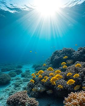 Colorful reef fish and clear water